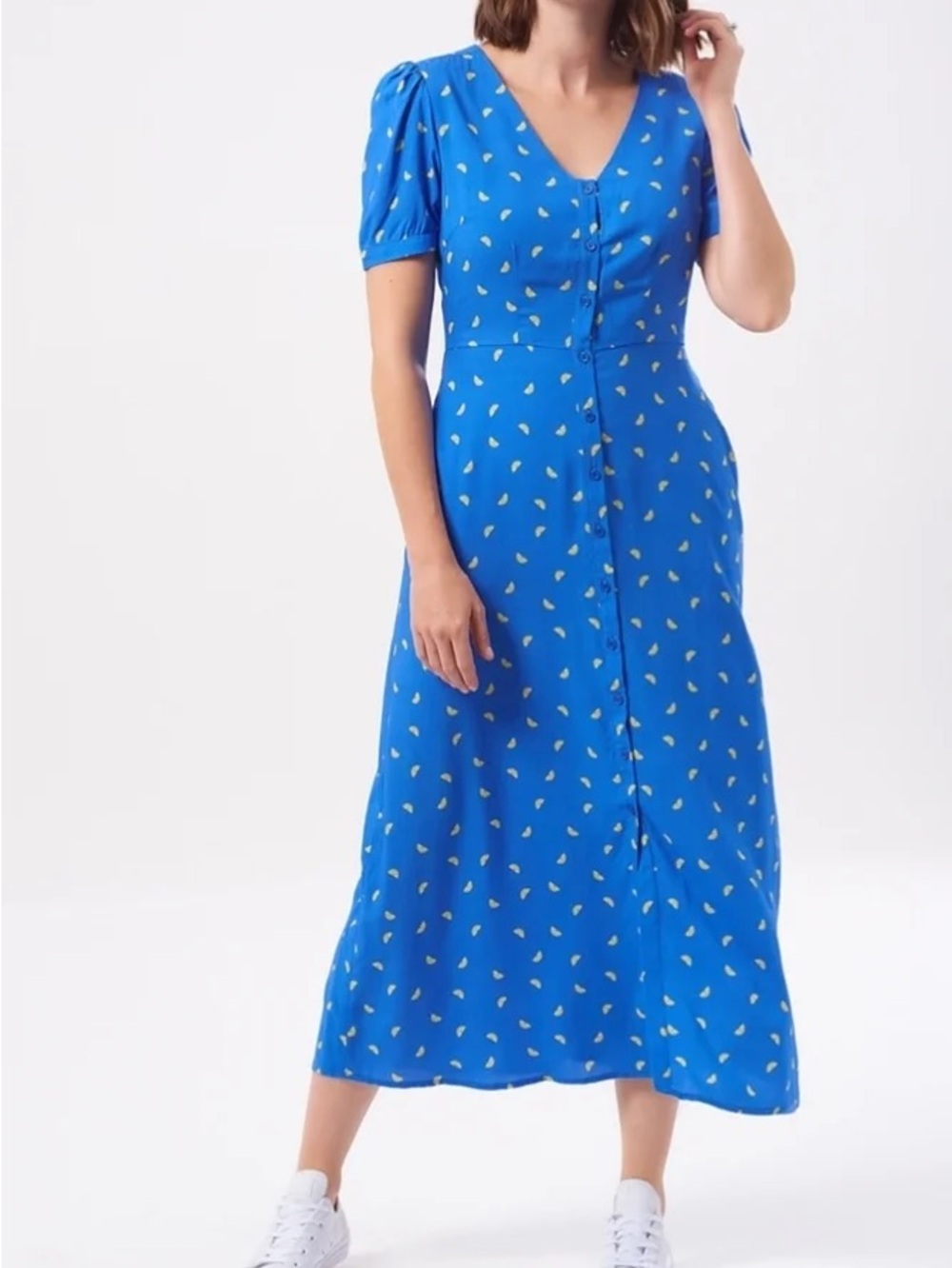 Sugarhill Blue Lemon button down dress